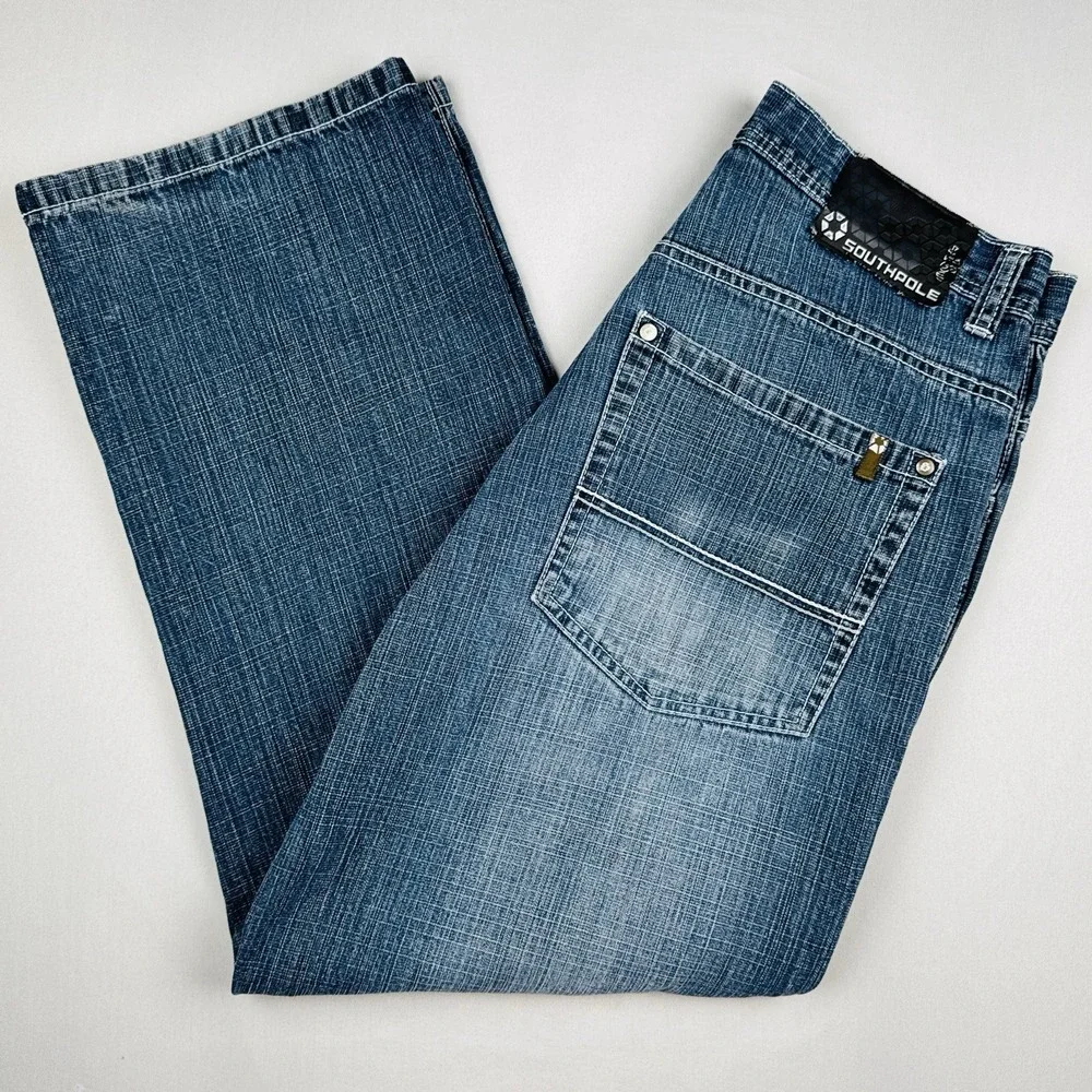 Vintage Y2K Southpole 4180 Baggy Jeans 34x30 Gold Tab Wide Leg Skater Denim